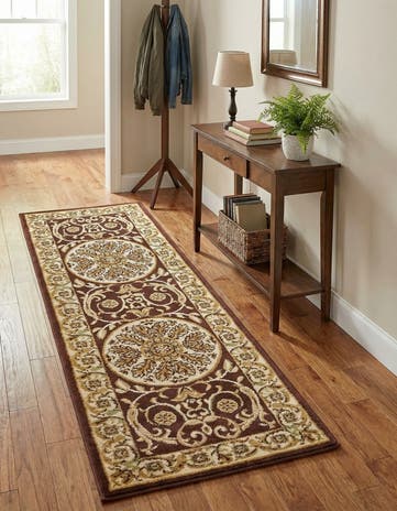 Brown Classic Aubusson Runner Rug