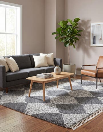 Gray Serenity Shag Square Rug