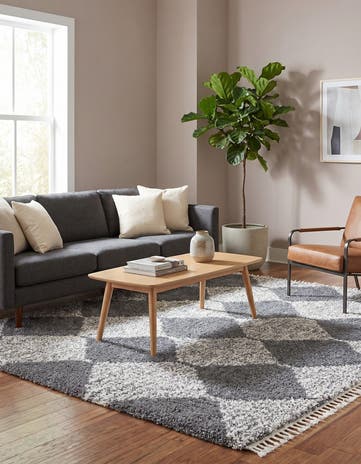 Gray Serenity Shag Square Rug