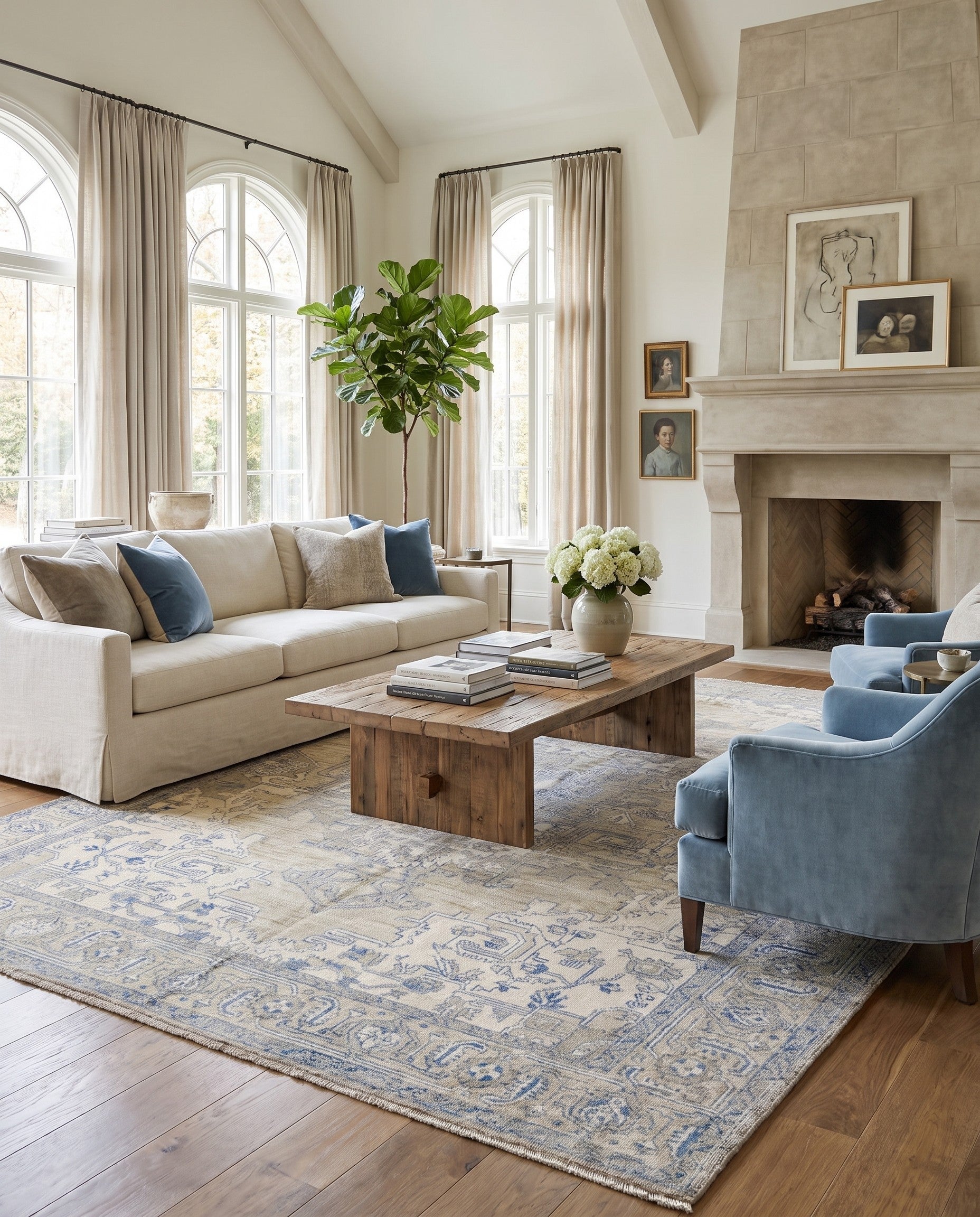 9' 1 x 11' 10 Hand Knotted Oushak Wool Rug