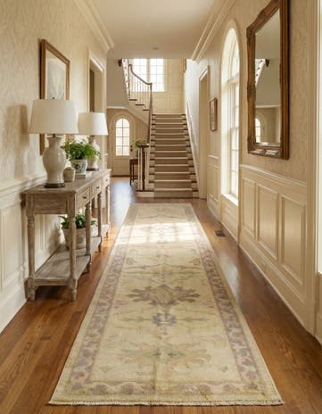 2' 7 x 9' 11 Hand Knotted Oushak Wool Runner Rug