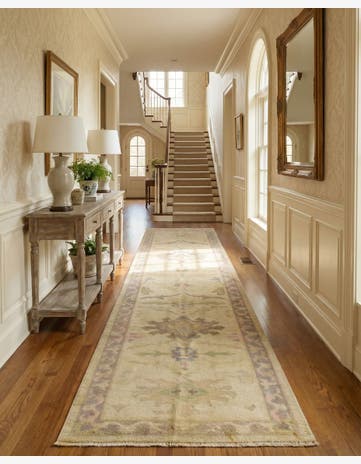 2' 7 x 9' 11 Hand Knotted Oushak Wool Runner Rug