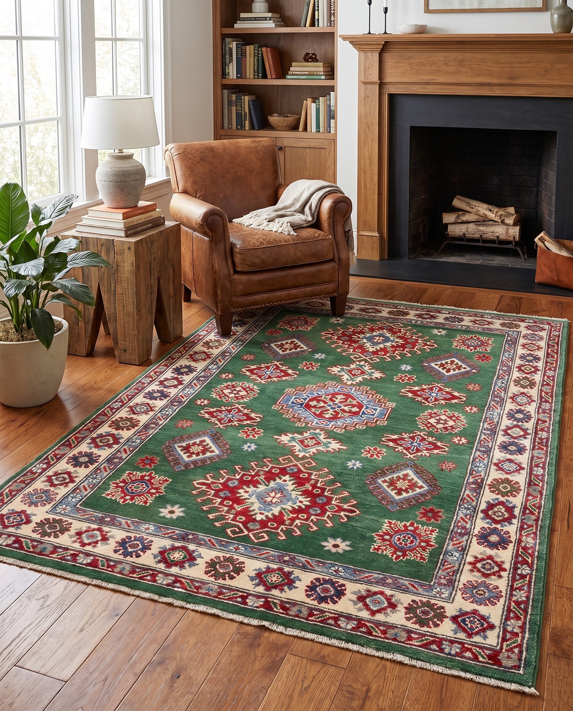 3' 8 x 5' 10 Hand Knotted Kazak Rug