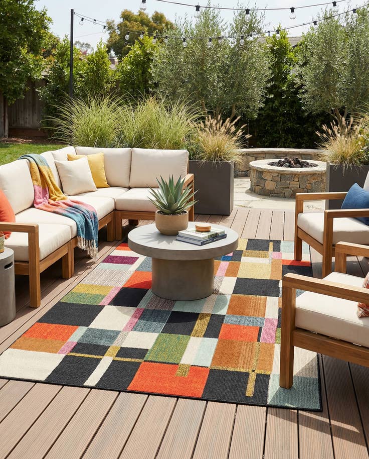 Detail image of 5' 3 x 8' Easy-Clean Casablanca Indoor / Outdoor Rug