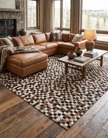 5' 3 x 7' 6 Cowhide Stocks Rug