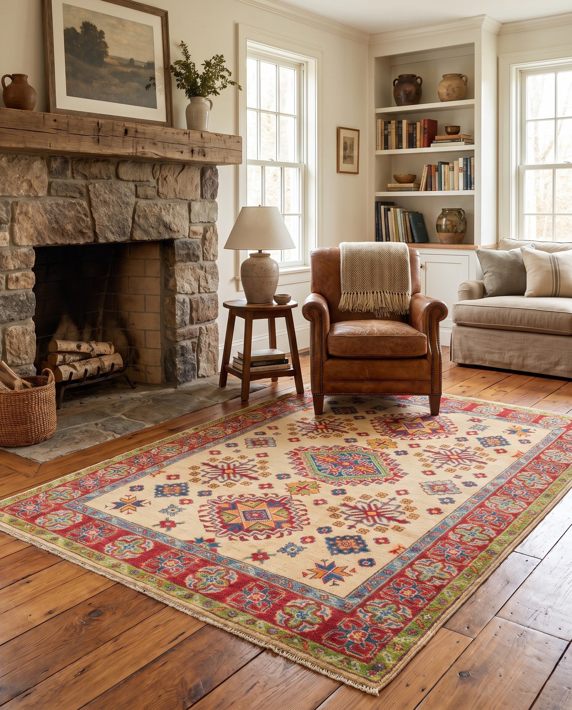 4' x 6' Hand Knotted Kazak Rug