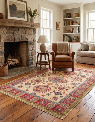 4' x 6' Hand Knotted Kazak Rug