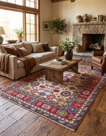 4' 10 x 6' 10 Hand Knotted Kazak Rug