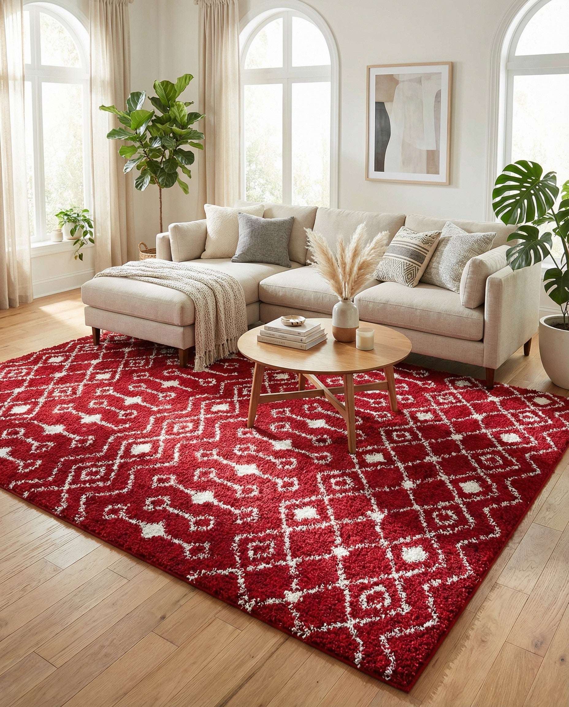 9' x 12' Moroccan Trellis Shag Rug