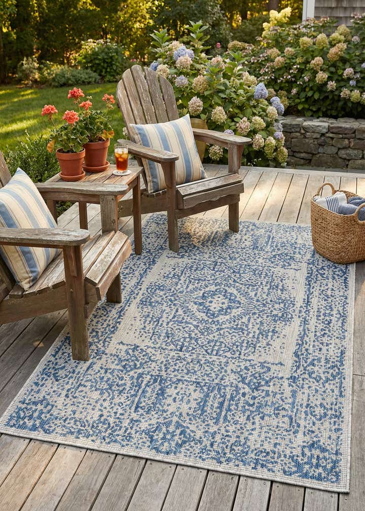 5' 3 x 8' Easy-Clean Traditional Indoor / Outdoor Rug