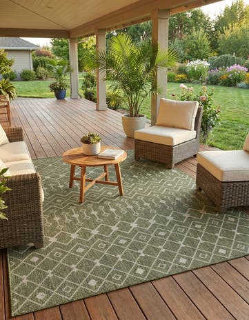 5' 3 x 7' Easy-Clean Lattice Indoor / Outdoor Rug