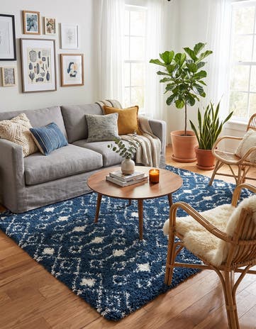 6' x 6' Moroccan Trellis Shag Square Rug