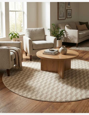 Ivory Contour Round Rug