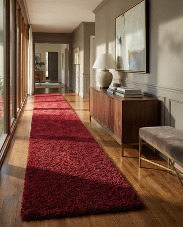  2' 7 x 16' 5 Solid Shag Runner Rug