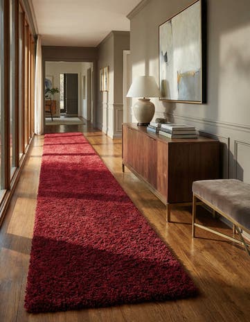 2' 7 x 16' 5 Solid Shag Runner Rug