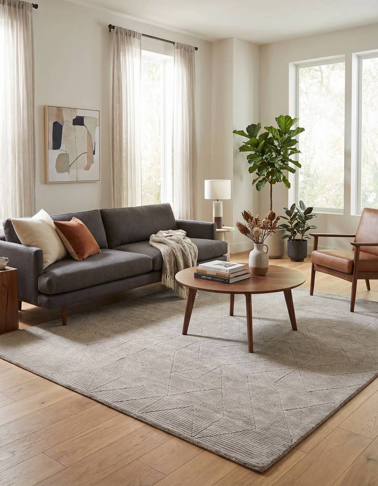 Detail image of 7' 10 x 7' 10 WoolCraft Geometric Square Rug