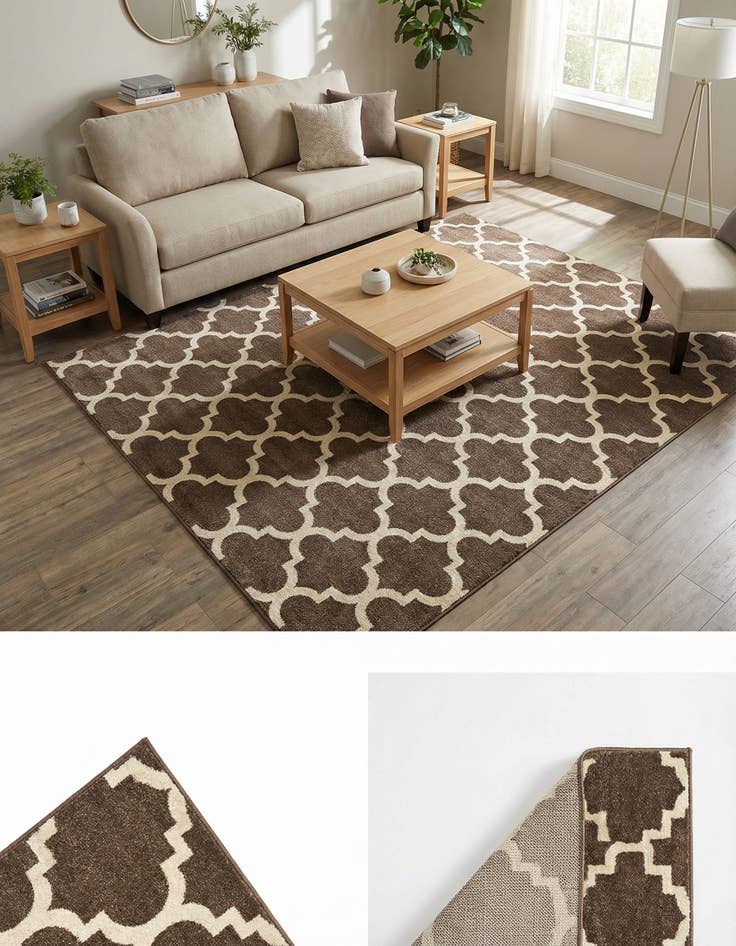 Detail image of 7' 10 x 7' 10 Lattice Square Rug