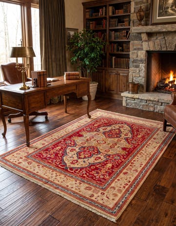 4' 10 x 6' 10 Hand Knotted Kazak Rug