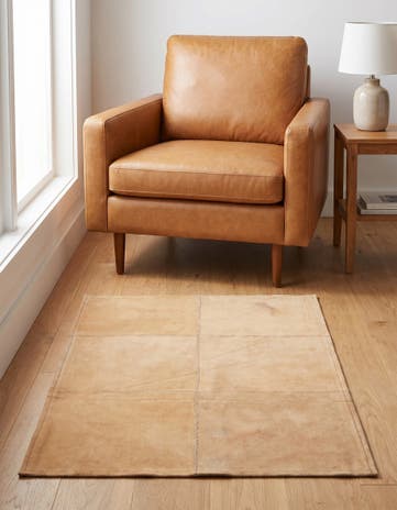 2' x 3' Cowhide Leather Rug