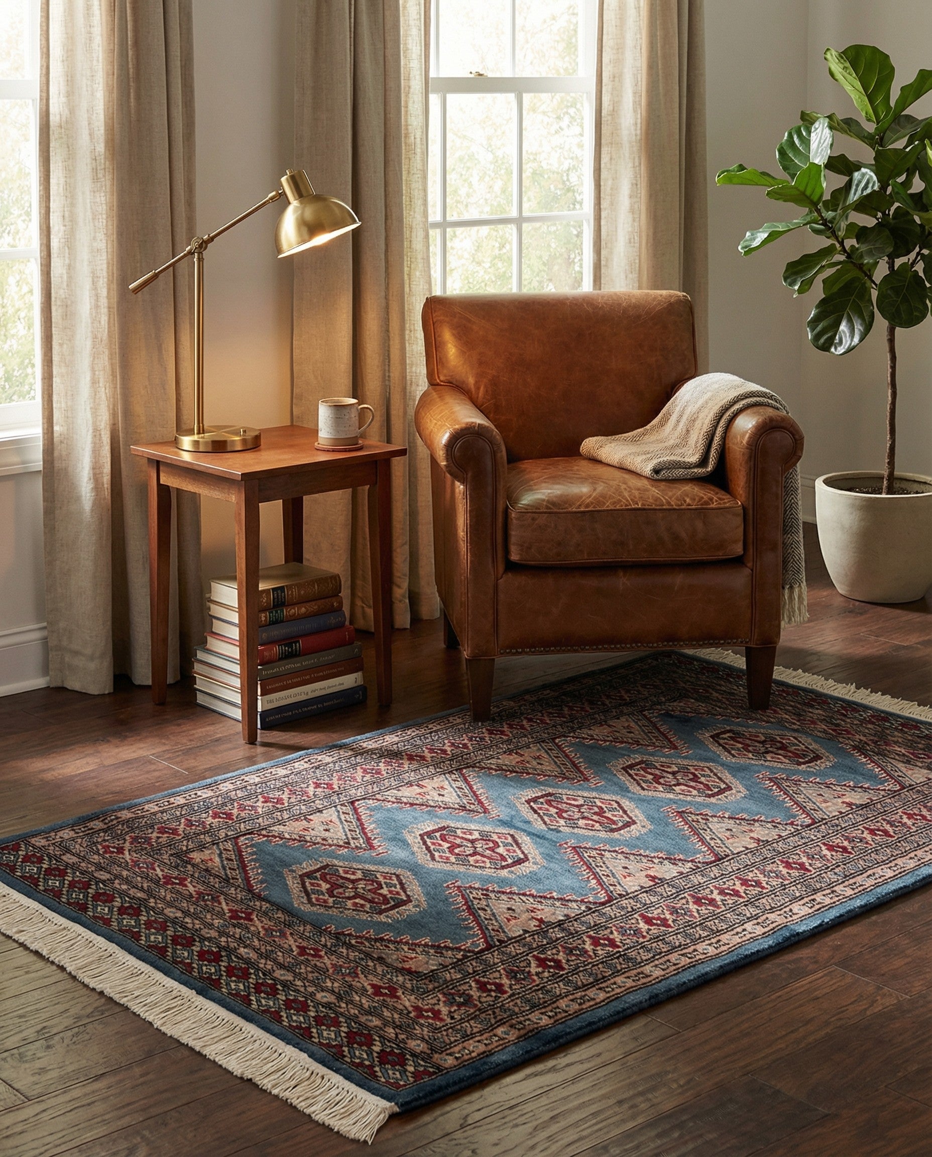 2' 7 x 4' 3 Hand Knotted Bokhara Oriental Rug