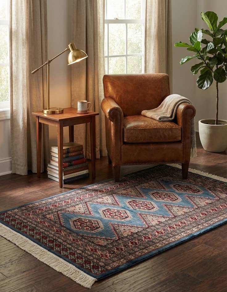 Detail image of 2' 7 x 4' 3 Hand Knotted Bokhara Oriental Rug