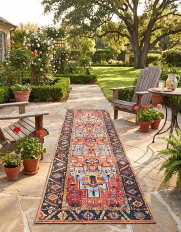 2' 7 x 11' Easy-Clean Traditional Indoor / Outdoor Runner Rug