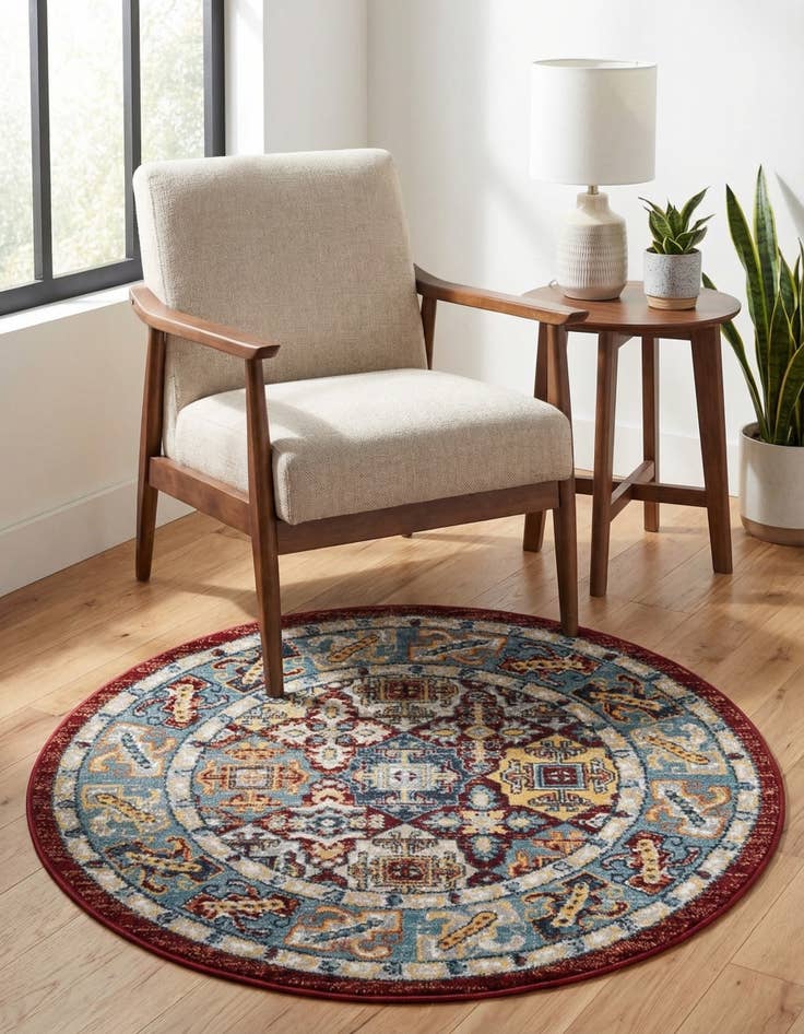 Detail image of 3' 3 x 3' 3 Kamala Washable Round Rug