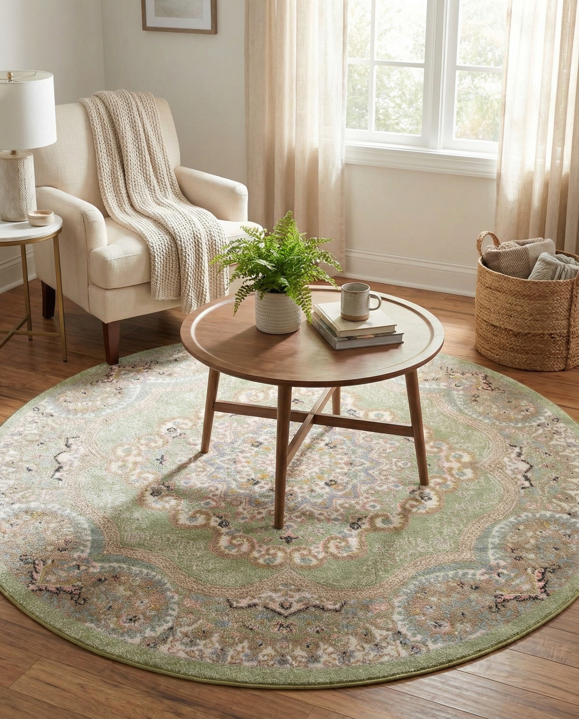 5' 3 x 5' 3 Kamala Washable Round Rug