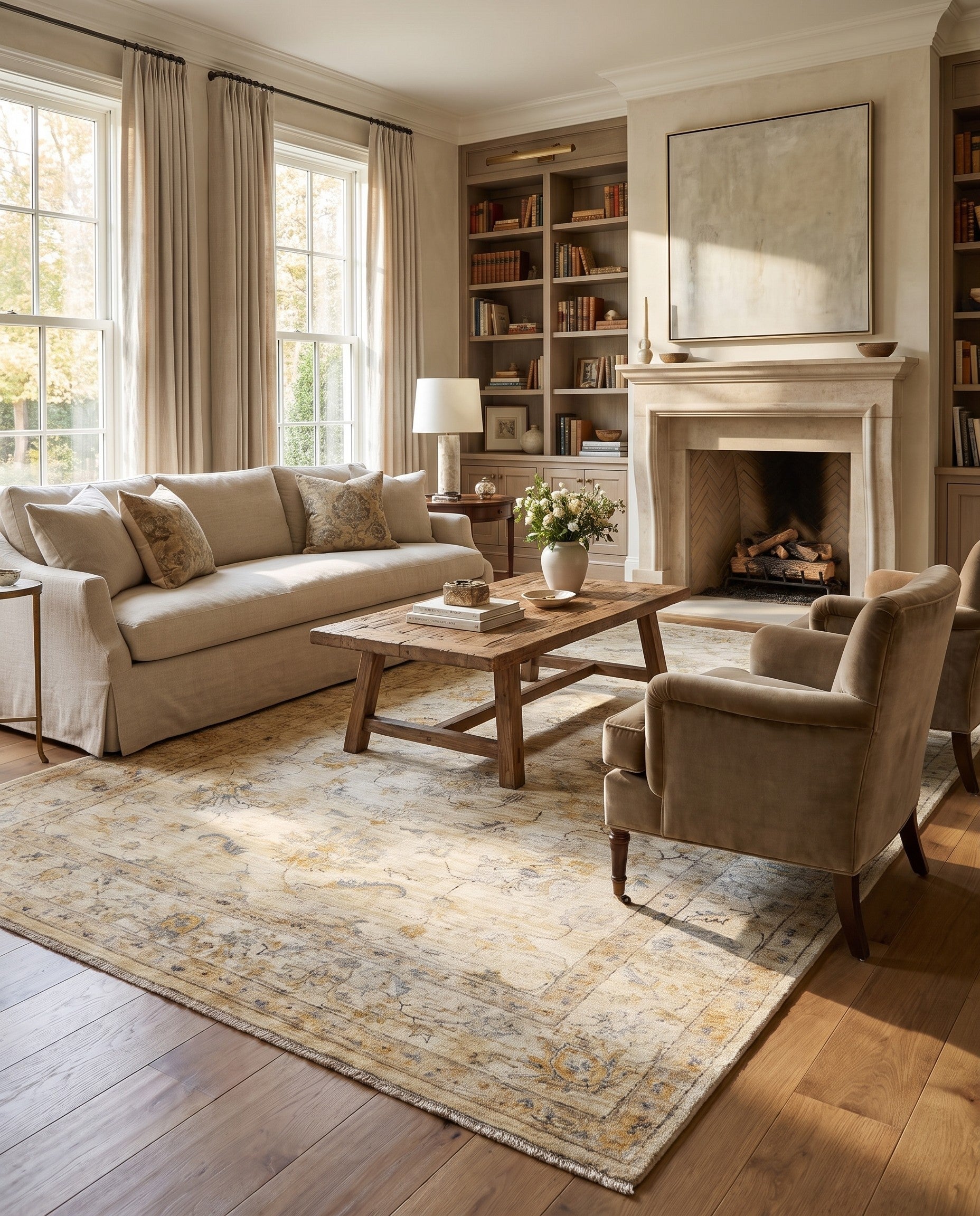 6' 3 x 8' 11 Hand Knotted Ziegler Rug