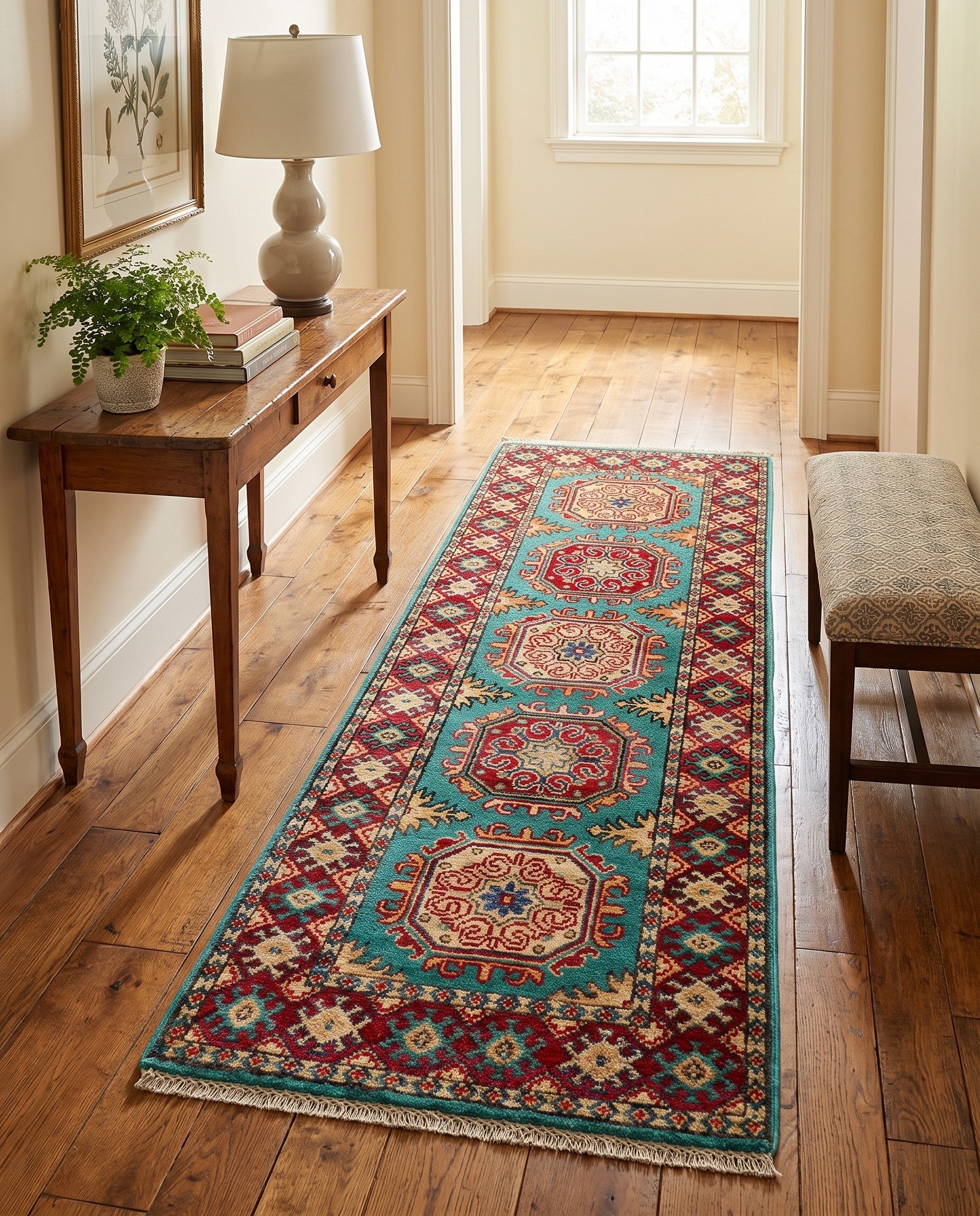 2' 1 x 6' Hand Knotted Kazak Runner Rug
