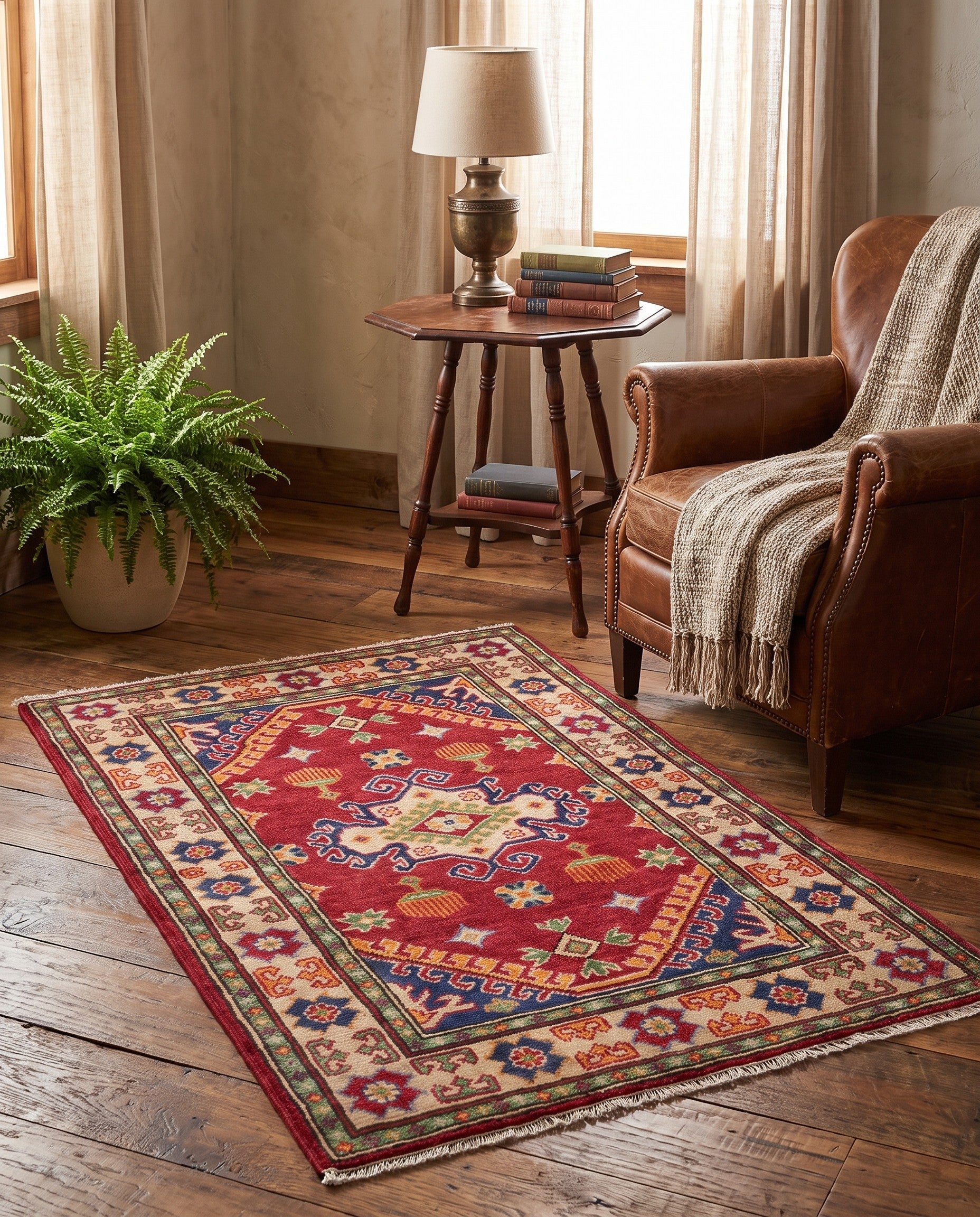 2' 8 x 4' 3 Hand Knotted Kazak Rug