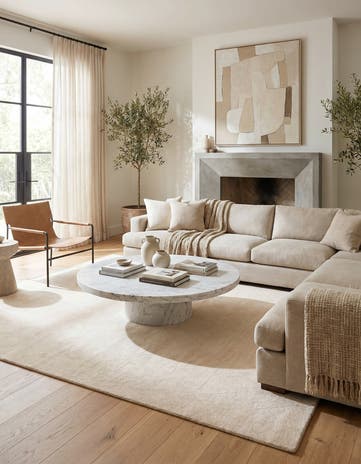 Pearl Ivory WoolCraft Geometric Square Rug