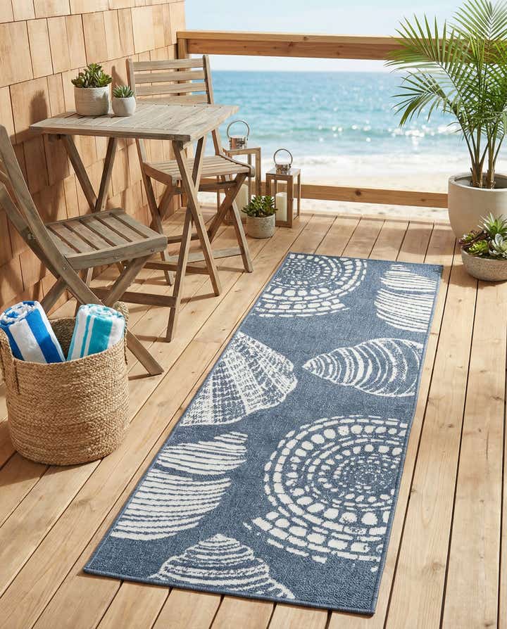 2' x 6' Easy-Clean Coastal Indoor / Outdoor Runner Rug