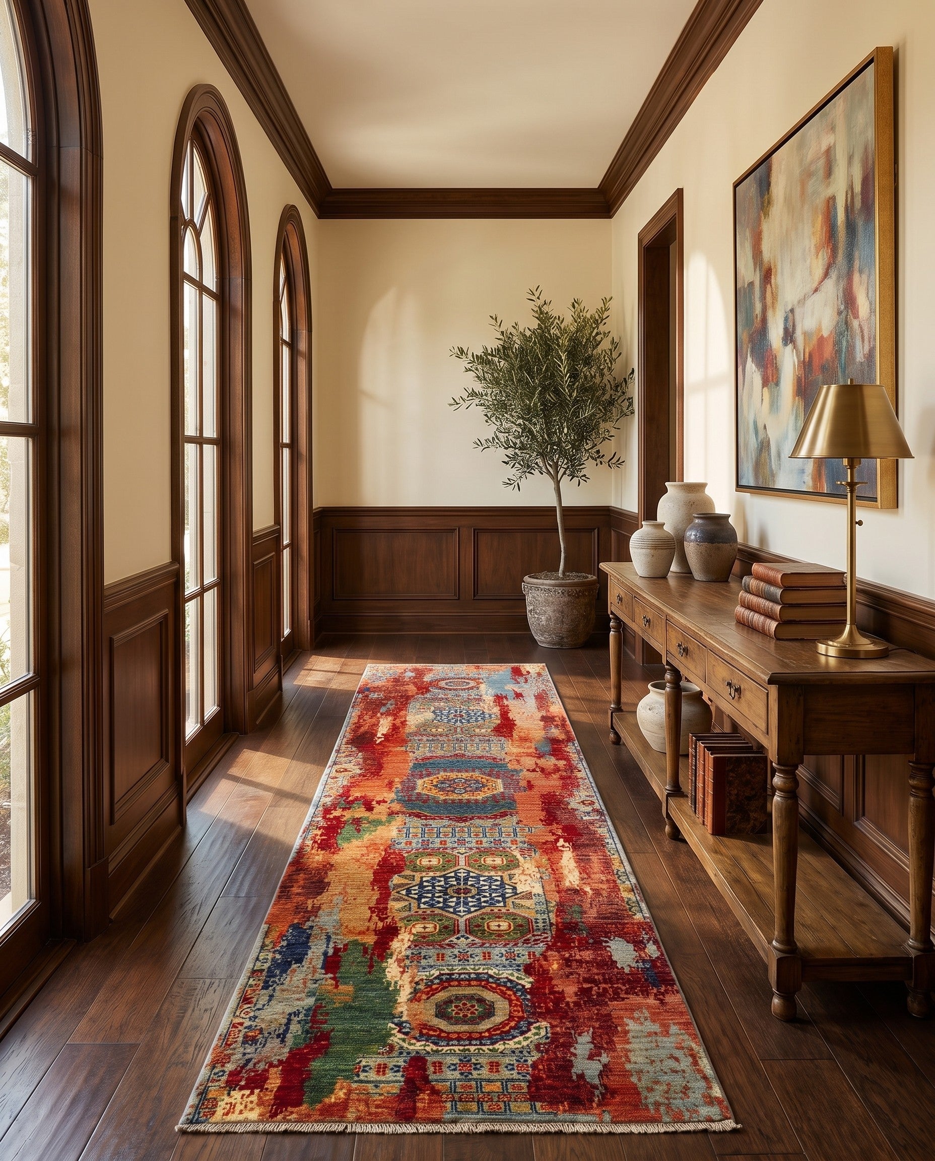 2' 10 x 9' 11 Hand Knotted Mamluk Ziegler Runner Rug