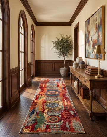 2' 10 x 9' 11 Hand Knotted Mamluk Ziegler Runner Rug