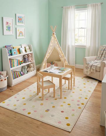 Ivory Polka Dot Whimsy Kids Rug