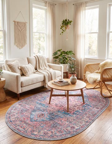 4' x 6' Washable Maahru Oval Rug