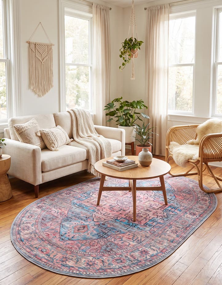 4' x 6' Washable Maahru Oval Rug
