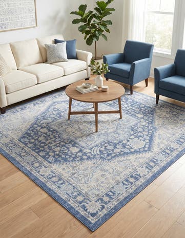 French Blue Whitney Square Rug