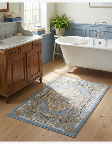 Light Blue Kamala Washable Rug