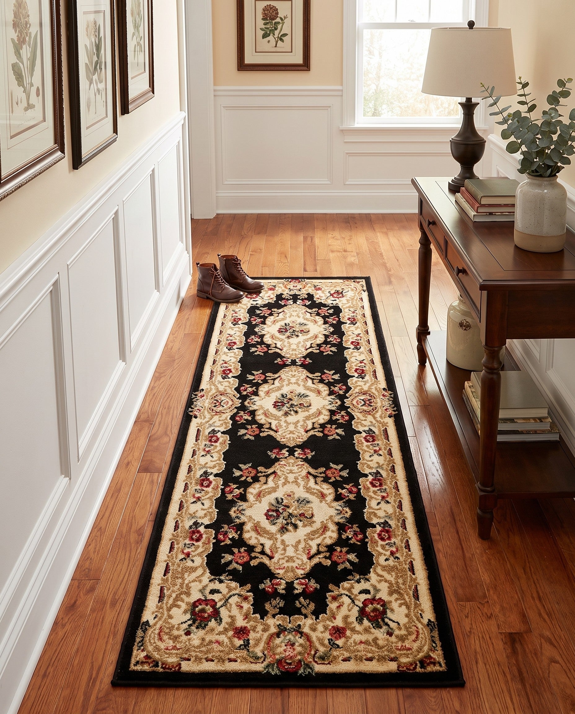 Black Chateau Runner Rug