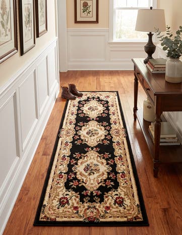 Black Chateau Runner Rug