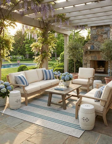 5' 3 x 8' Easy-Clean Jill Zarin Anguilla Indoor / Outdoor Rug