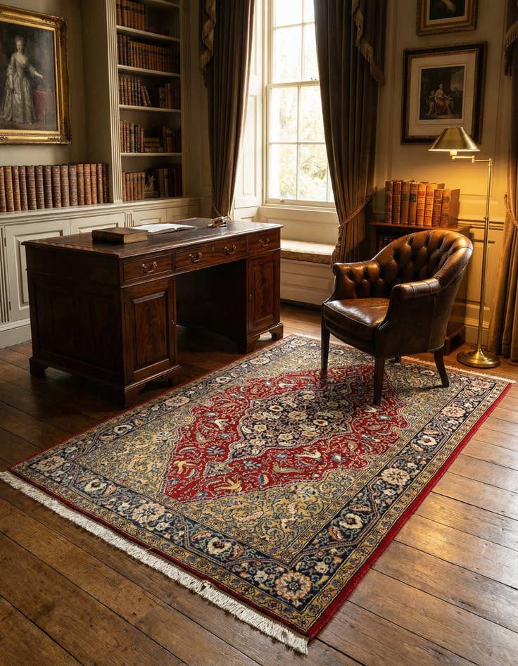 Detail image of 3' 6 x 5' Tabriz Mahi Rug