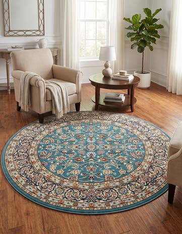 5' 3 x 5' 3 Nain Design Round Rug