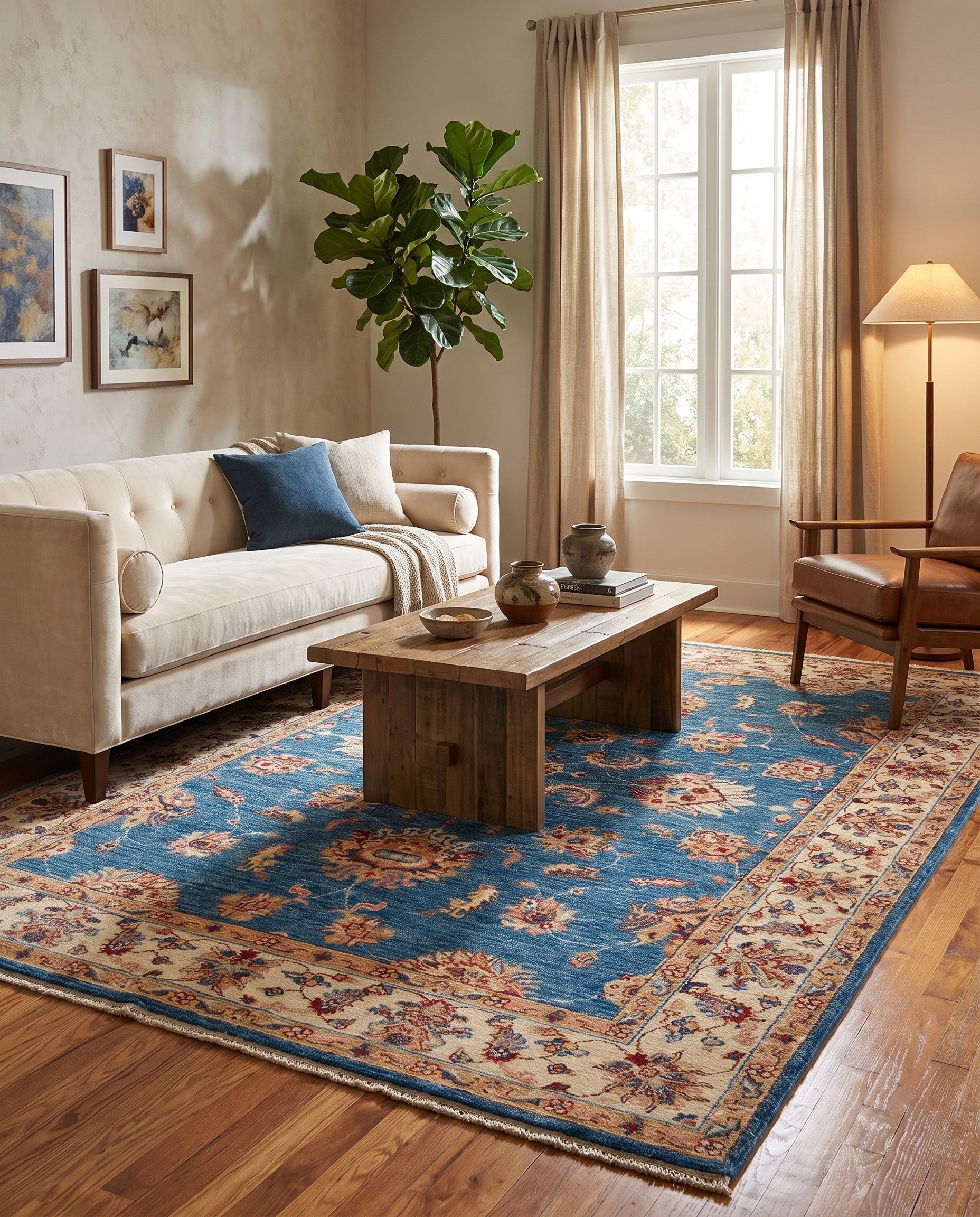 5' x 6' 9 Hand Knotted Ziegler Rug