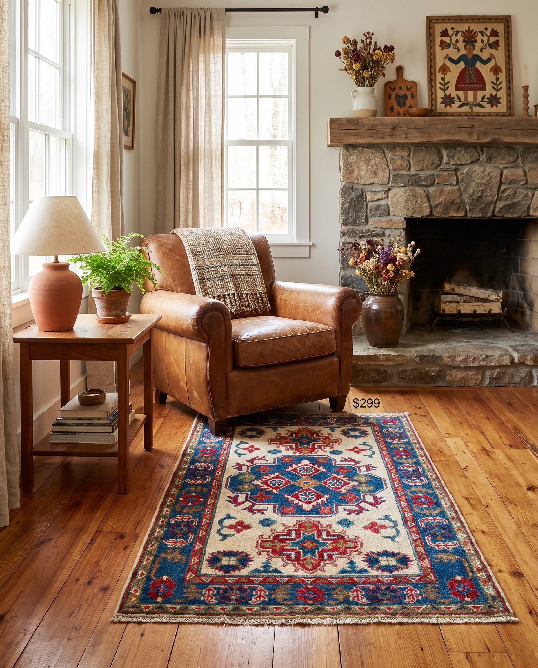 2' 8 x 4' 1 Hand Knotted Kazak Rug