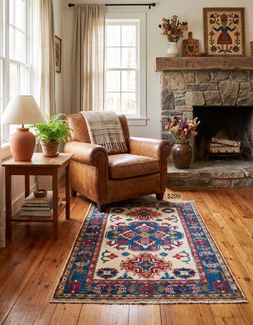 2' 8 x 4' 1 Hand Knotted Kazak Rug