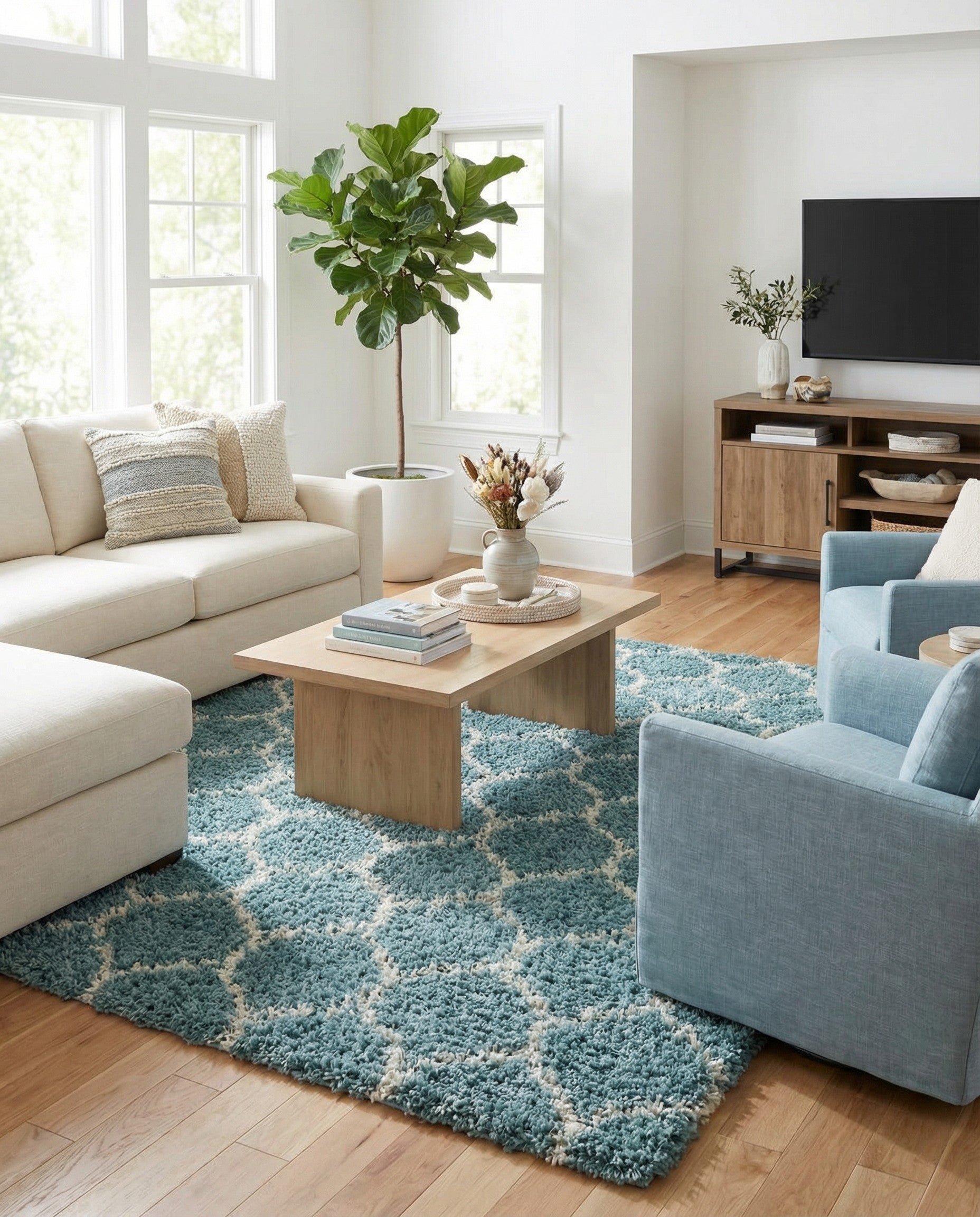 10' x 10' Trellis Shag Square Rug