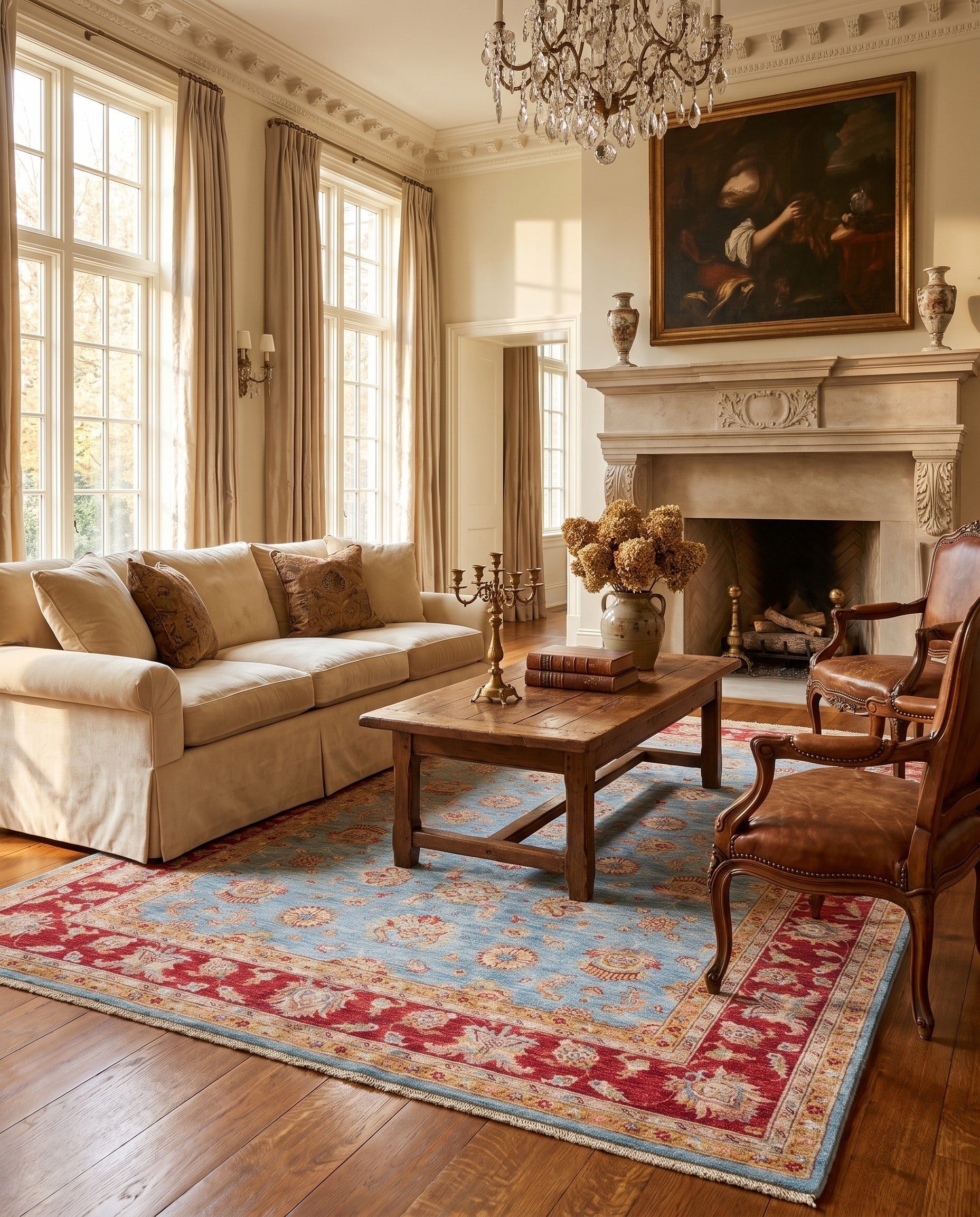 6' 10 x 9' 9 Hand Knotted Ziegler Rug